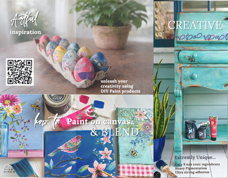 DIY Paint Co. Mixology Lab 8-Color Sampler Box for hand-painted eggs, canvases, and furniture projects.