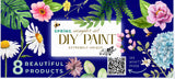 DIY Paint Co. 2026 Spring/Easter Lab Sampler Box with 8 paint colors, floral and bee art, and QR code.