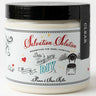 A jar of DIY Salvation Solution Primer & Stain Killer by Debi's Design Diary, featuring a white label with red and blue text, a black lid, and a black vertical tag labeled 'CLEAR'.