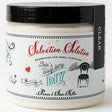 A jar of DIY Salvation Solution Primer & Stain Killer by Debi's Design Diary, featuring a white label with red and blue text, a black lid, and a black vertical tag labeled 'CLEAR'.