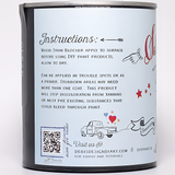 DIY Paint Co. DIY Salvation Solution Primer & Stain Killer label with QR code, primer details, and truck graphic.