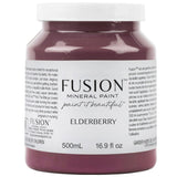 500mL jar of Fusion Mineral Paint in Elderberry with matte finish label.