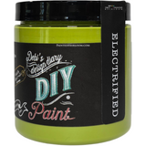 DIY Paint Co. Electrified DIY Paint jar with black lid and label, clay-chalk, eco-friendly formula.