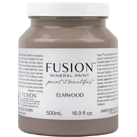 500mL jar of Elmwood Fusion Mineral Paint acrylic for furniture projects.