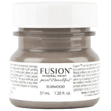 37 mL Elmwood Fusion Mineral Paint, gray-brown, in a white Fusion jar with label.
