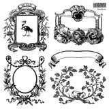 Set of 4 ornate vintage frames, compatible with I.O.D. Emblems Mini-Stamp by Iron Orchid Designs.