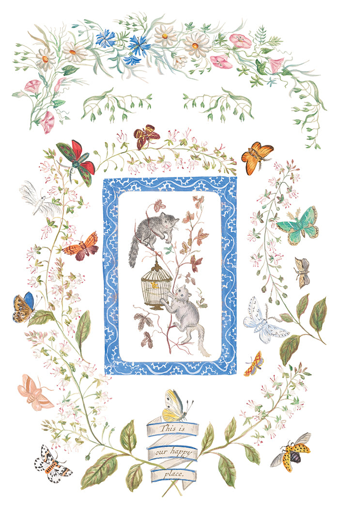 Mice, butterflies, and flowers inspired by Emily Clare Transfer by IOD – Iron Orchid Designs.