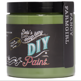Fancy Farmgirl DIY Paint by DIY Paint Co. in a green jar with black lid and label.
