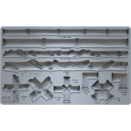 I.O.D. Faux Bois Mould (Retired) by Iron Orchid Designs for creating nature-inspired furniture detailing.