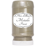Miss Lillian’s Paint Fern Metallic, shimmering acrylic paint for furniture restoration and updates.