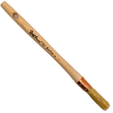 Paint Pixie Flat Top 1C brush with flat-top bristles, wooden handle, and hole at the end.