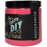 Flirtatious DIY Paint by DIY Paint Co. in a pink jar, suitable for clay and chalk paint projects.