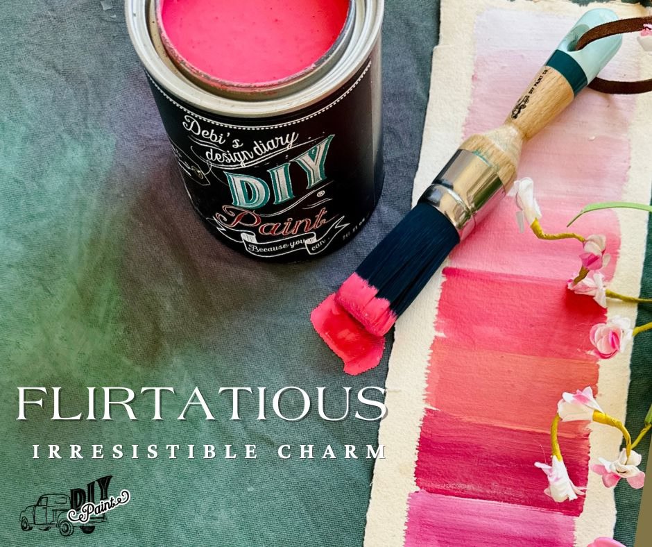 Flirtatious by DIY Paint Co., pink clay and chalk paint suitable for creative, eco-friendly projects.
