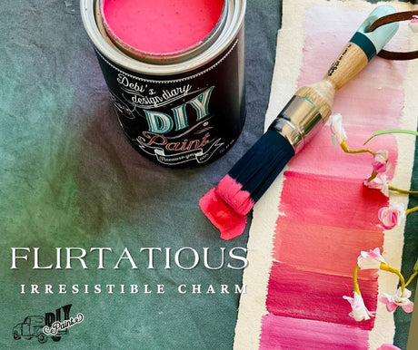 Flirtatious by DIY Paint Co., pink clay and chalk paint suitable for creative, eco-friendly projects.