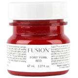 67 mL Fort York Red Fusion Mineral Paint jar with white lid and labeled packaging.