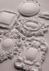 Frames 3 Mould by IOD, Iron Orchid Designs mini frames with intricate detail on a light background.