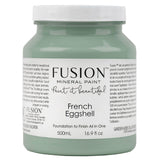 500ml jar of Fusion Mineral Paint in French Eggshell with white and black label.