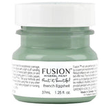 Fusion Mineral Paint jar, French Eggshell color, with white label and lid.