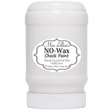 Miss Lillian’s Fresh Sweet Cream No-Wax Chock Paint in a white container with black and white label.