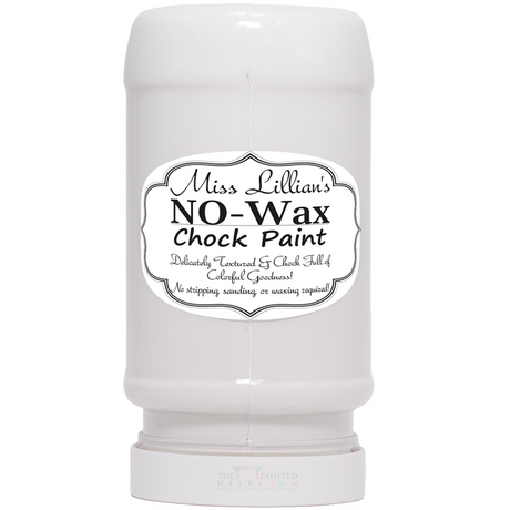 Miss Lillian’s Paint Fresh Sweet Cream No-Wax Chock Paint white container with black text.