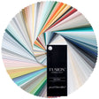 Fusion Mineral Paint True Color Fan Deck displaying labeled paint samples from Fusion Mineral Paint.