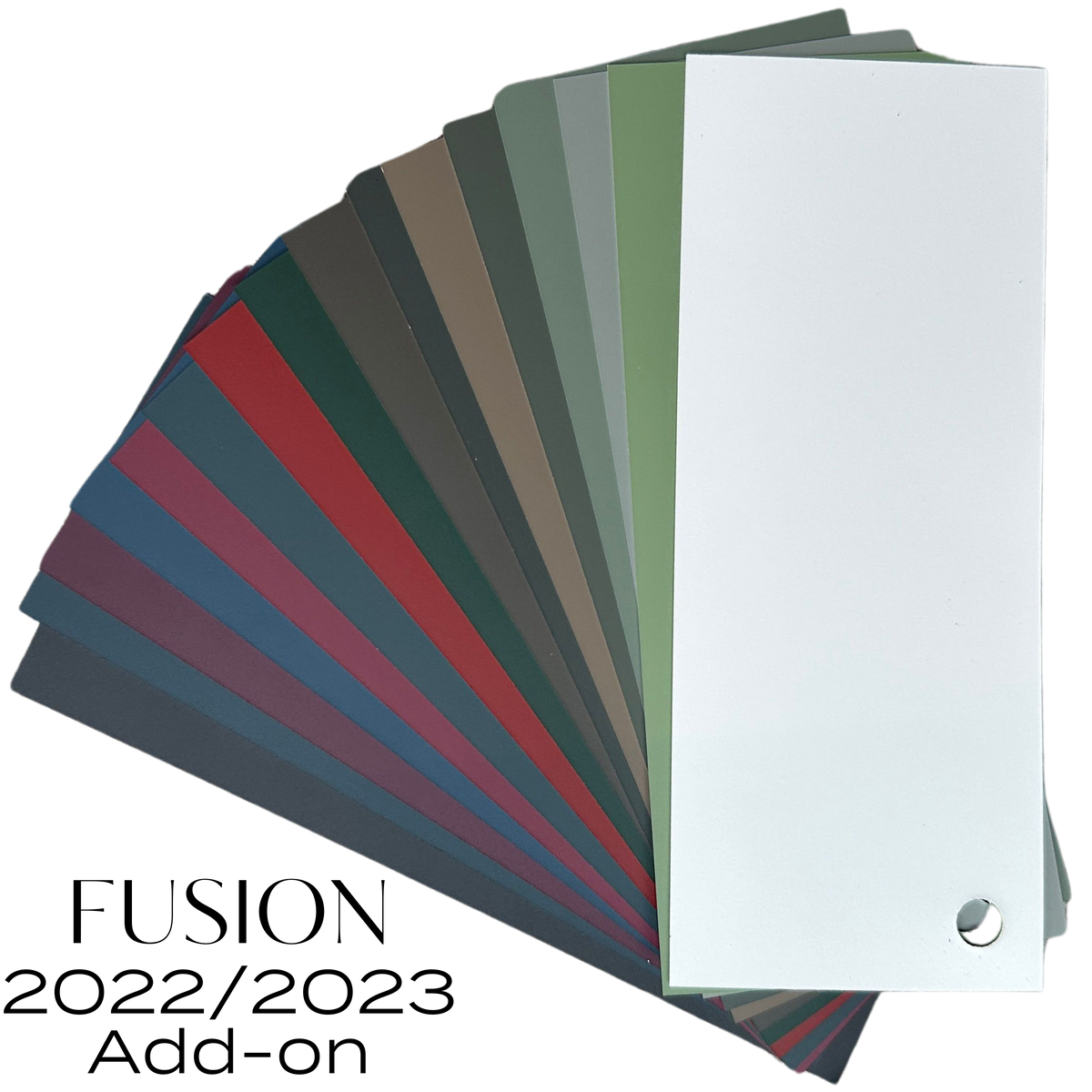 Fusion Mineral Paint True Color Fan Deck and Add-On Expansions color swatch set in lower left corner.