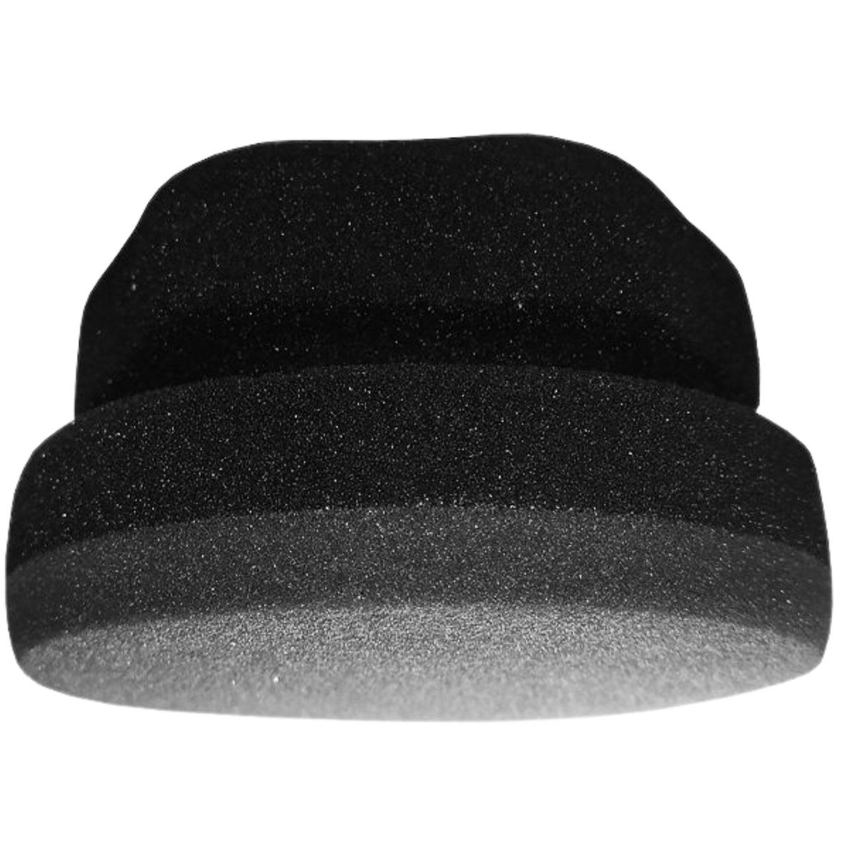 Fusion Mineral Paint Tough Coat Applicator Sponge, curved and textured for topcoat application, close-up view.