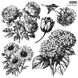 Black and white flowers for DIY décor or use with I.O.D. Garden Bouquet Stamp by Iron Orchid Designs.