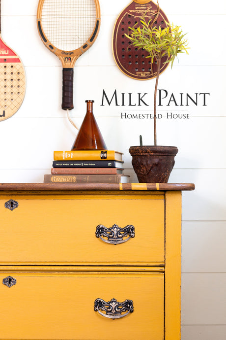 Homestead House Garden Seed Milk Paint container with product label, eco-friendly finish, rich color.