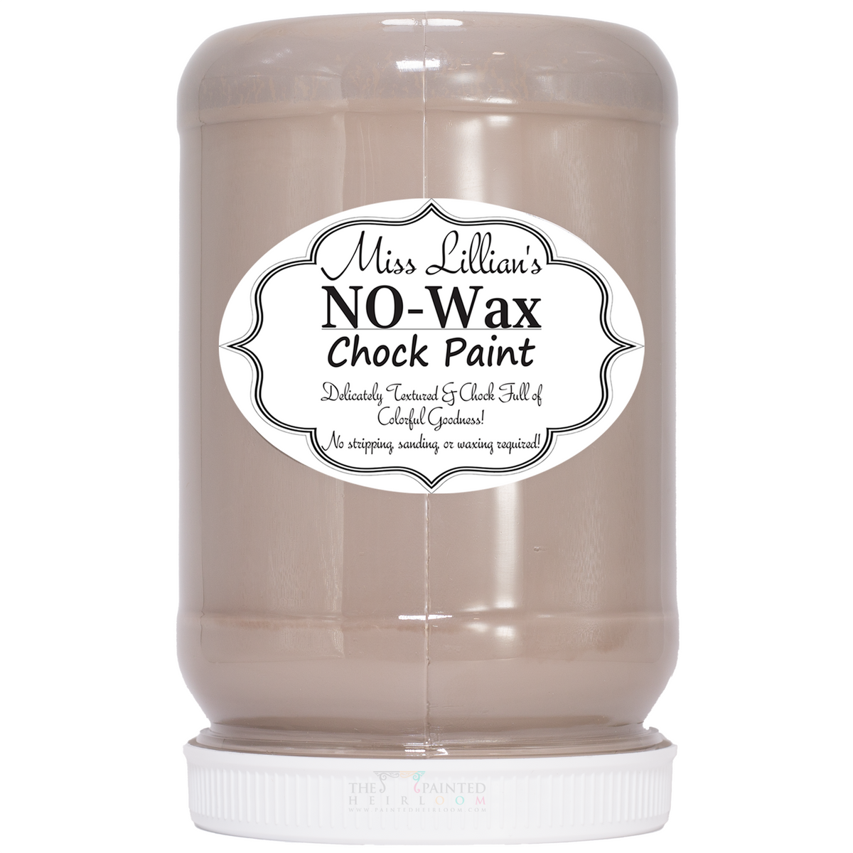 Miss Lillian’s Paint Graystone No-Wax Chock Paint jar with label visible on front.