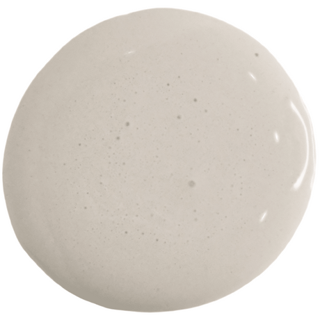 Haberdash by Old Fashioned Milk Paint, round pale beige liquid batter with bubbles, viewed from above.