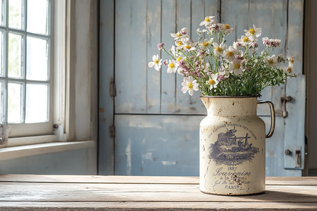 Hameau de la Reine Paint Inlay by I.O.D. featuring rustic floral design, French farmhouse style.