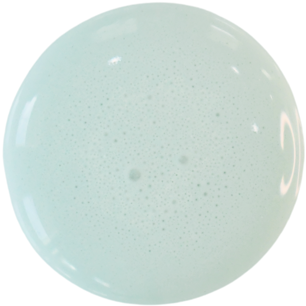 Harbor by Old Fashioned Milk Paint in pale blue, slightly foamy, shown from above.