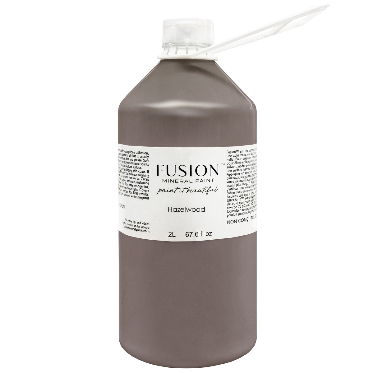 2L Fusion Mineral Paint Hazelwood deep grey container for home decor projects.