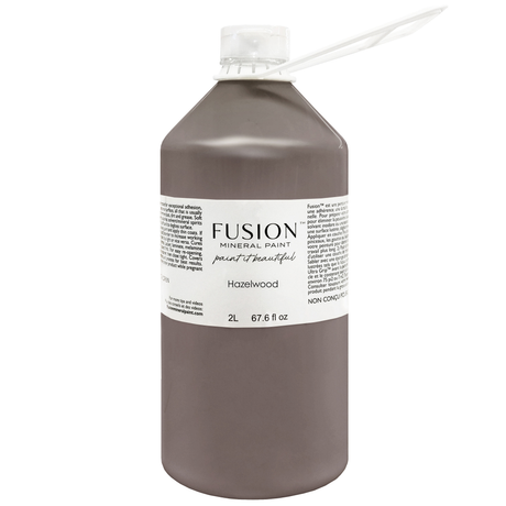 2L Fusion Mineral Paint Hazelwood deep grey container for home decor projects.
