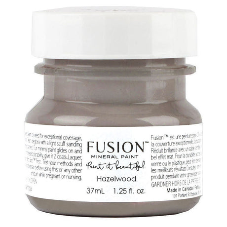 37mL Hazelwood Fusion Mineral Paint jar, deep grey, with white lid and branded label.