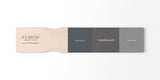 Soap Stone, Fusion Mineral Paint’s Hazelwood, and Little Lamb shades displayed on a wooden paint paddle.