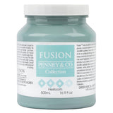 500mL jar of Heirloom Fusion Mineral Paint (Seasonal) in vintage blue with label visible.