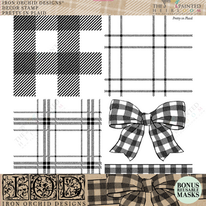 I.O.D. Pretty in Plaid Stamp by IOD - Iron Orchid Designs Fall & Christmas 2022 @ The Painted Heirloom