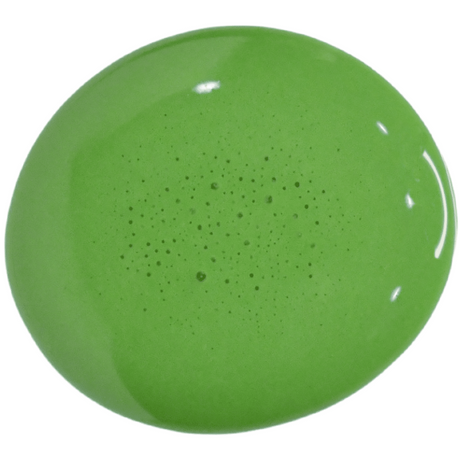 Old Fashioned Milk Paint “In A Pickle” in glossy bright green with dark specks, VOC free.