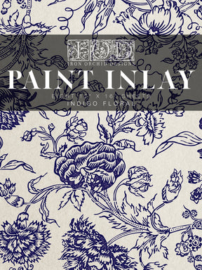 Indigo Floral Paint Inlay by IOD - Iron Orchid Designs-The Painted Heirloom