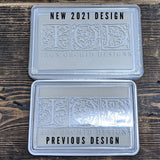 Two IOD Uninked Ink Pads by I.O.D. displayed on a wooden surface.