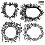 Set of 4 vintage frames for I.O.D. Insignia Mini-Stamp or Iron Orchid Designs monogram stamps.
