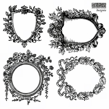 Set of 4 vintage frames for I.O.D. Insignia Mini-Stamp or Iron Orchid Designs monogram stamps.
