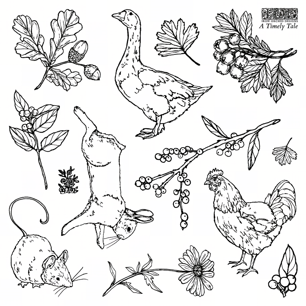A Timely Tale Mini Stamp by IOD - Iron Orchid Designs