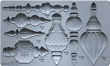 I.O.D. Baubles Mould (2026 Limited Release) showing nine ornament shapes, each labeled with volume and weight.