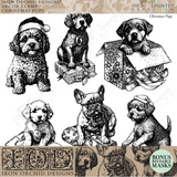 Christmas Pups Stamp (2023 Limited Release) by IOD - Iron Orchid Designs