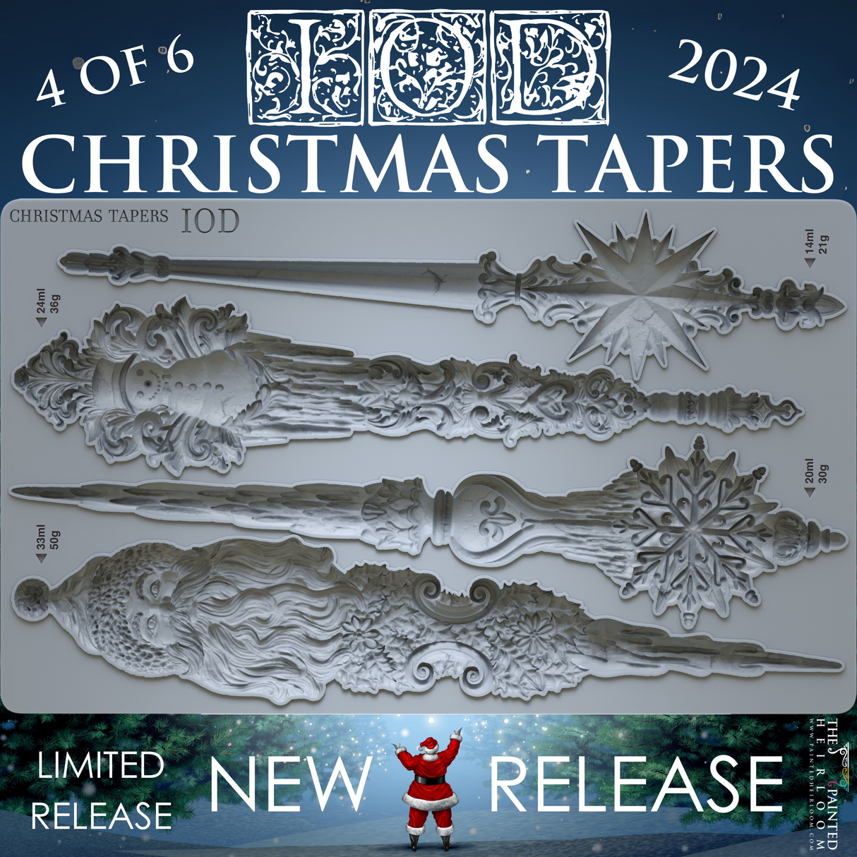 Christmas Tapers Mould (2024 Limited Release) by IOD - Iron Orchid Designs