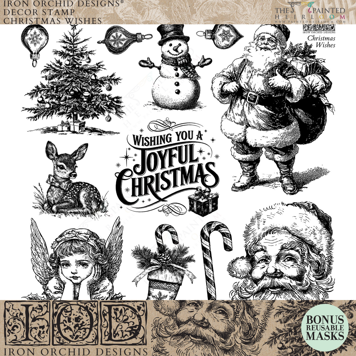 Christmas Wishes Stamp (2025 Limited Release) by IOD - Iron Orchid Designs