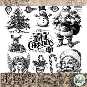 Christmas Wishes Stamp (2025 Limited Release) by IOD - Iron Orchid Designs-The Painted Heirloom